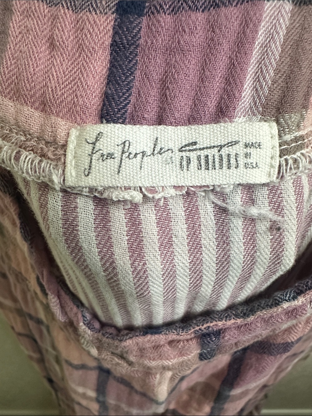 Free People Pink Plaid Maxi Dress with Adjustable Straps